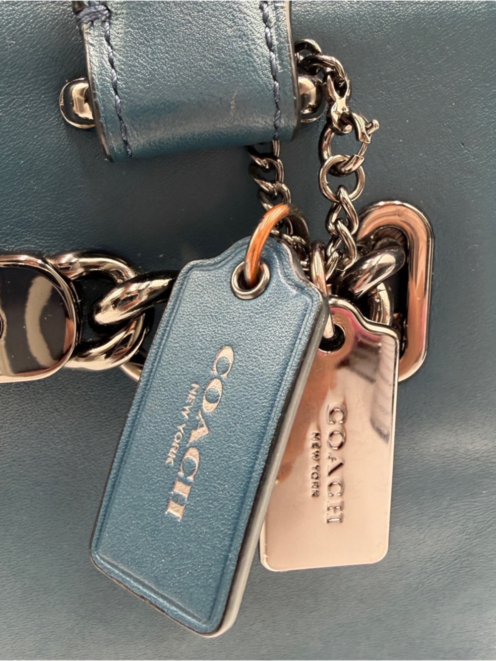 Coach Swagger 27 Satchel, Mineral Blue w/dustbag - Picture 3 of 6